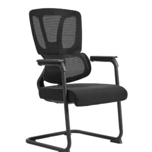 High-Back Mesh Waiting Chair with Lumbar Support and U-Shaped Leg