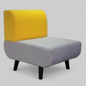 Modern Armless Accent Chair – Custom Two-Tone Upholstery