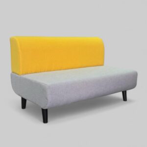 Modern Armless Two-Seater Sofa – Custom Two-Tone Upholstery