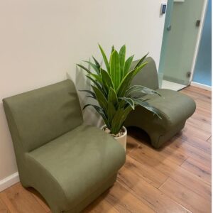 Olive Green Armless Single-Seater Sofa – Modern & Elegant Design