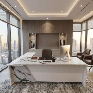 Luxury Melamine Executive Desk with Side Unit