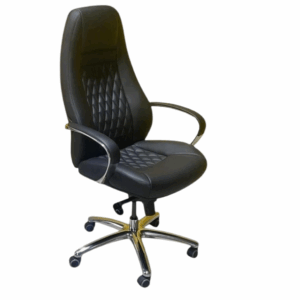 Executive Office Chair – Black High Back with Metal Base