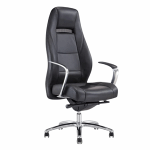 Luxury High-Back Black Leather Executive Chair